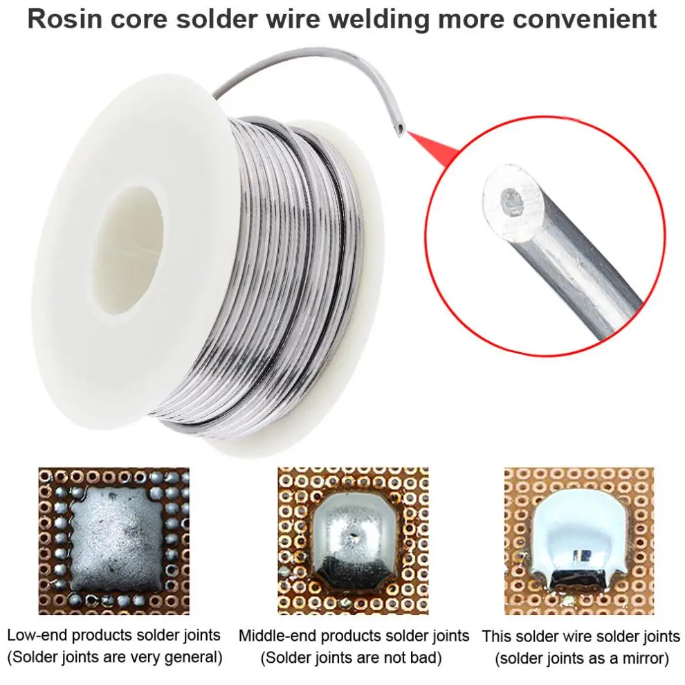 Оловянная проволочная катушка с неочищенным канифольным ядром 63/37 100 г 1 8 мм