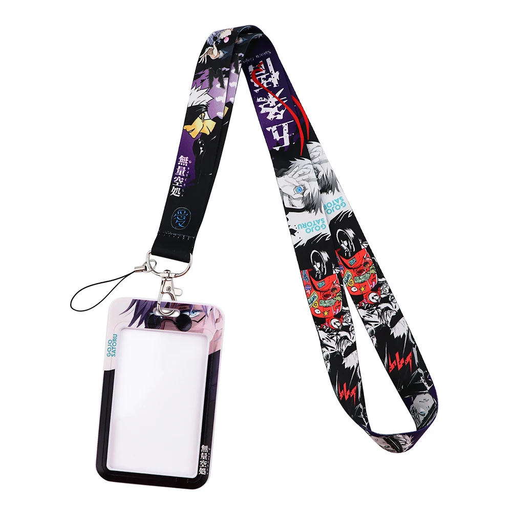 dz1342 new jujutsu kaisen anime key lanyard car keychain id card pass gym mobile phone badge kids key ring holder jewelry free global shipping