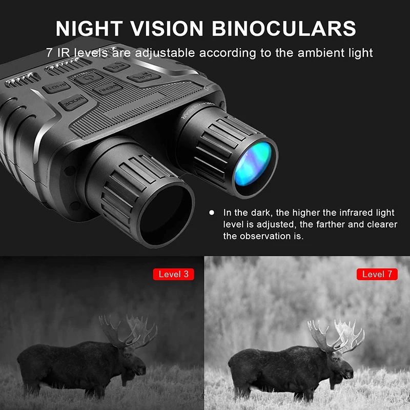 

Night Vision Binoculars Telescope Device Binoculars 300 Yards Digital IR Telescope Screen Photos Video Goggles Recording Camera