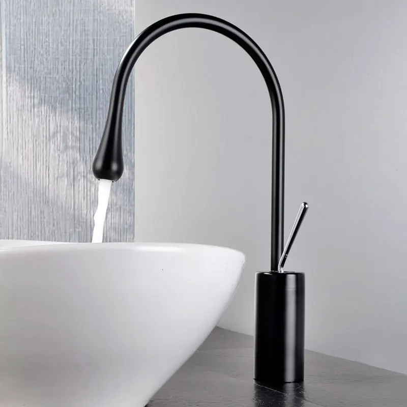 

Fashion Brass Bathroom sink faucet Single handle Single hole Cold hot water Basin Faucet Artistic Faucet,Chrome,Black,White