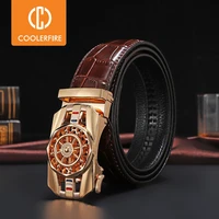 men genuine leather belts brand luxury stone pattern high quality business work automatic buckle belts for men zd121