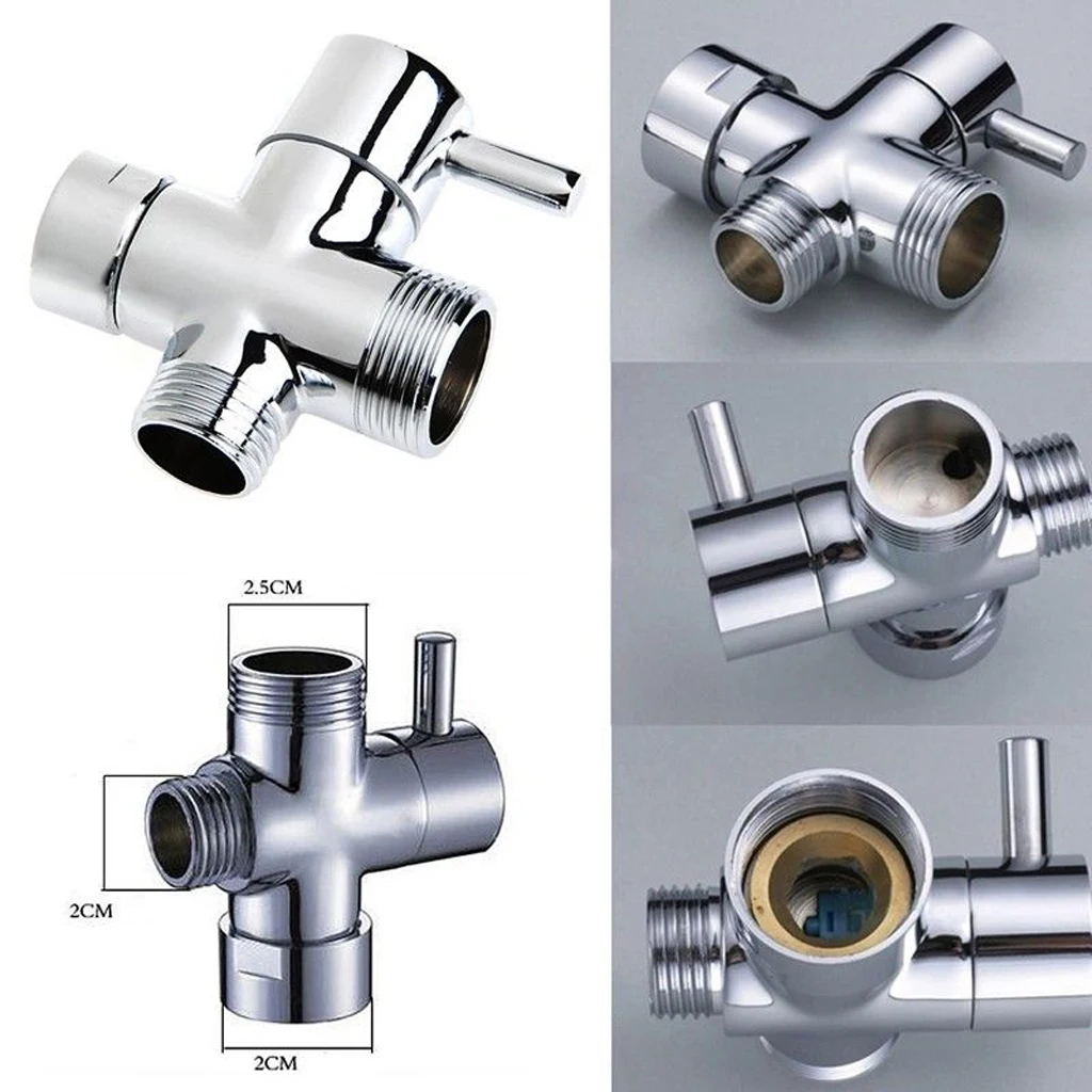 

2.5cm 2cm Outlets T-adapter Valve 3 Ways Splitter For Diverter Bath Toilet Bidet Sprayer Shower Head