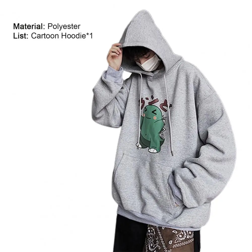 

Hoodies Cartoon Dinosaur Printed Windproof Polyester Men Fashion Hooded Sweater for Spring