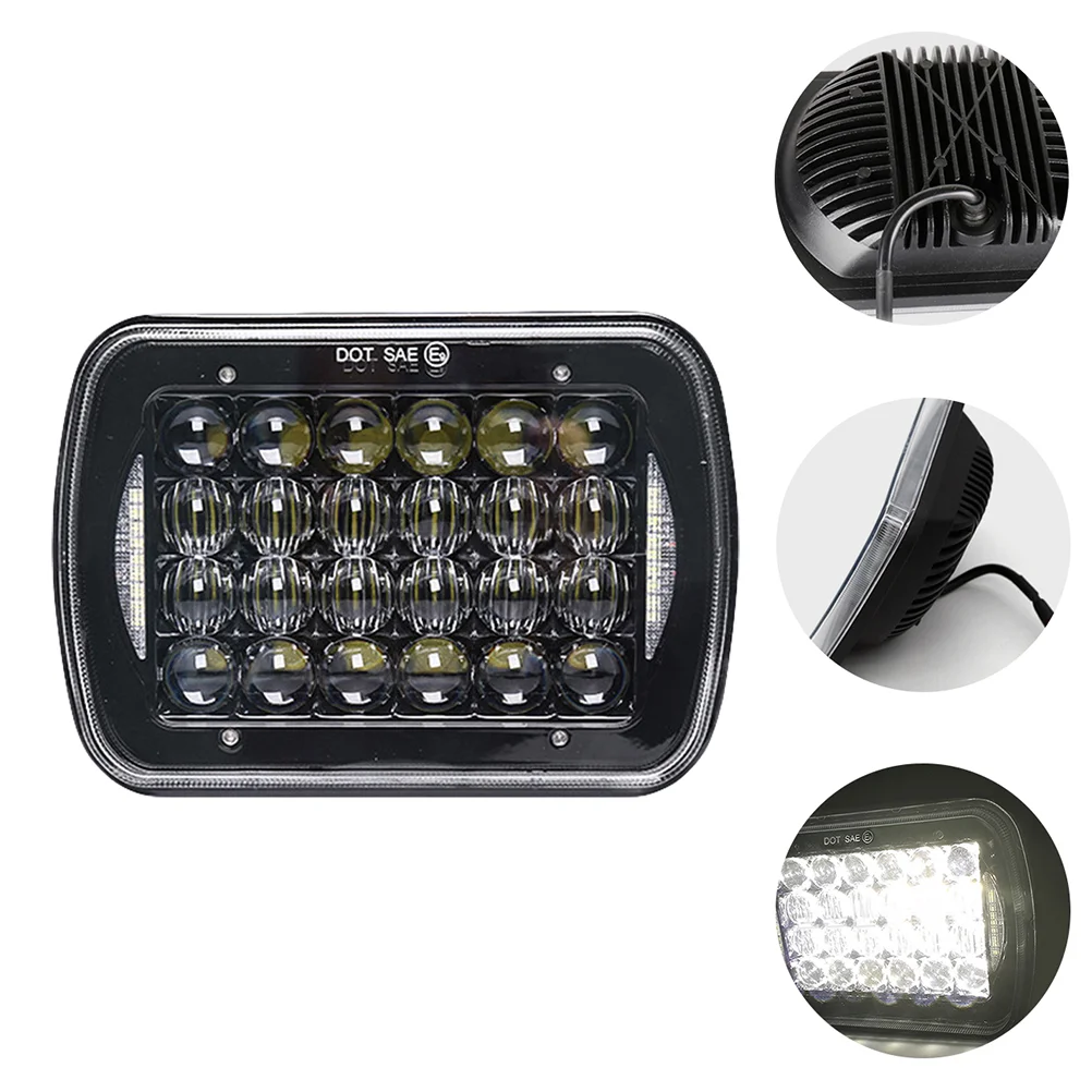 

1Pc Waterproof LED Headlight Durable Headlamp Square Headlamp for SUV Truck