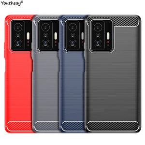for xiaomi mi 11t pro case silicone carbon fiber soft rubber tpu matte cover for mi 11t pro cover rubber for xiaomi 11t pro case free global shipping