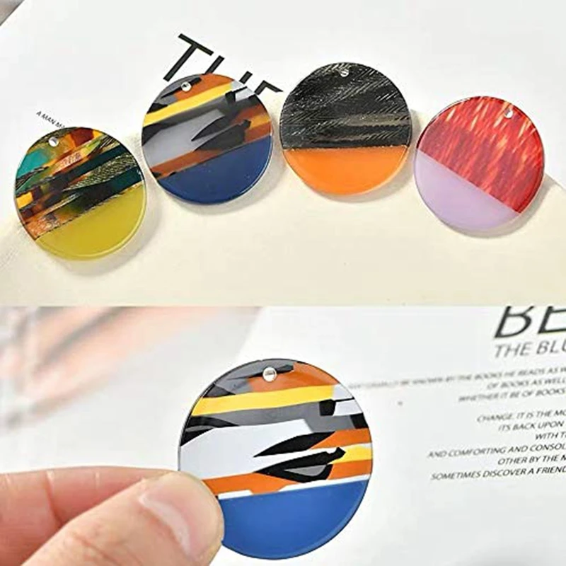 30 комплектов 2 дюймовые круглые акриловые диски с брелоком и подвесками для