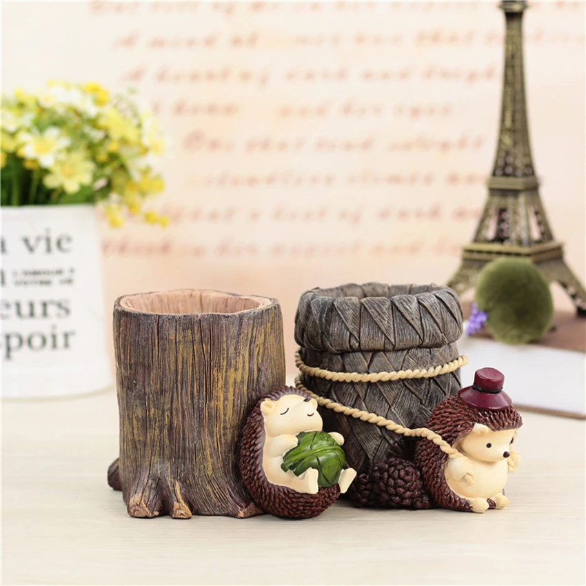 Ёжик из смолы держатель ручки украшение карандаш и кисти-настольная подставка