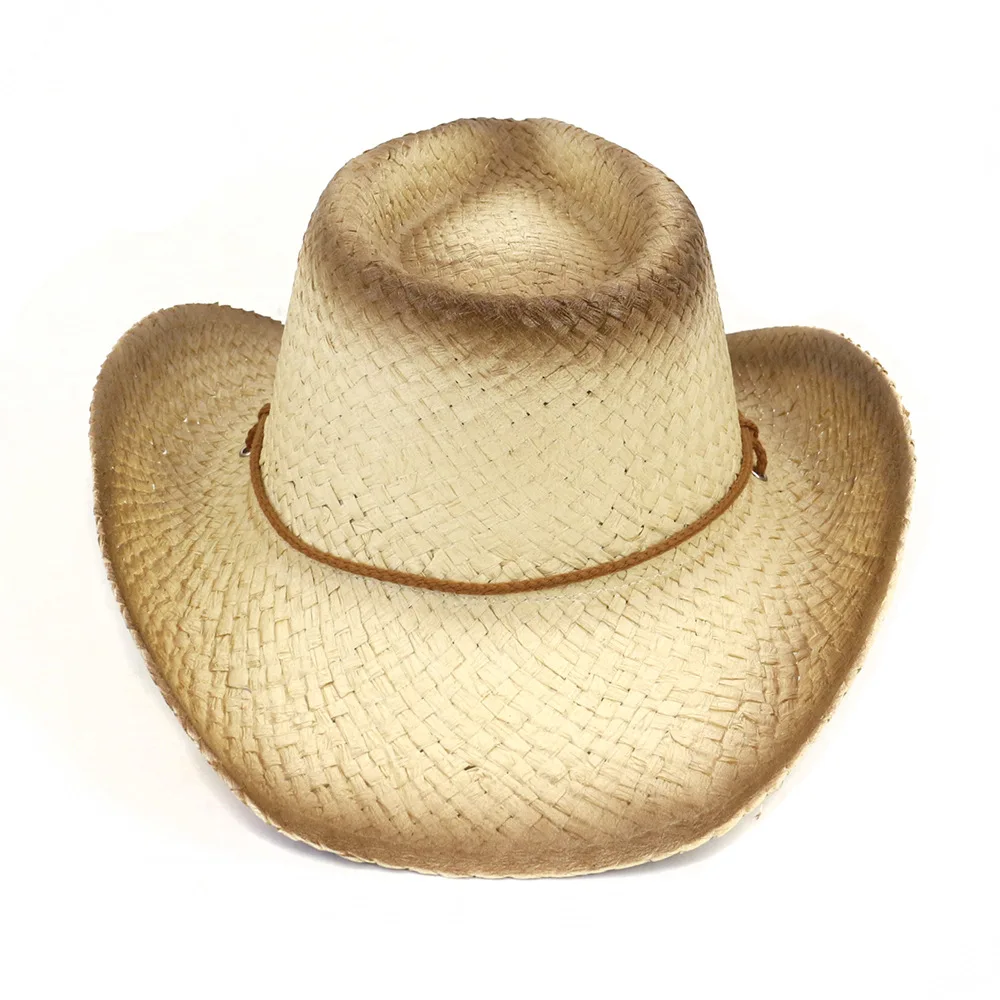

ZLD Western cowboyhat straw hat men cowgirl hat outdoor travel sunscreen beach hat sun hat for women spray paint cowboy cap