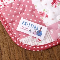 personalised handmade knitting label fold cotton fabric sewing label tag sewing knitting crochet giftmd2072