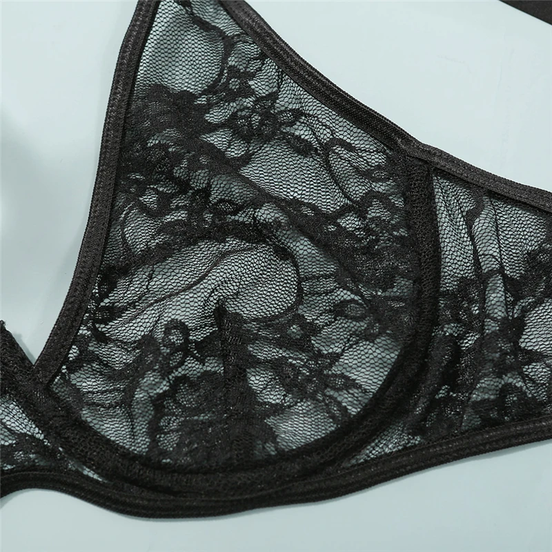 

AIIOU Women Sexy Lace Lingerie Bra Set Transparent Erotic Bra G-String New Sexy Women Bra Suit Exotic Apparel Lenceria Femenina