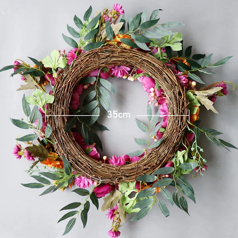 

Artificial Calendula Wreath Christmas Wreath for Front Door Wedding Party Wall Windows Farmhouse Home Decoration