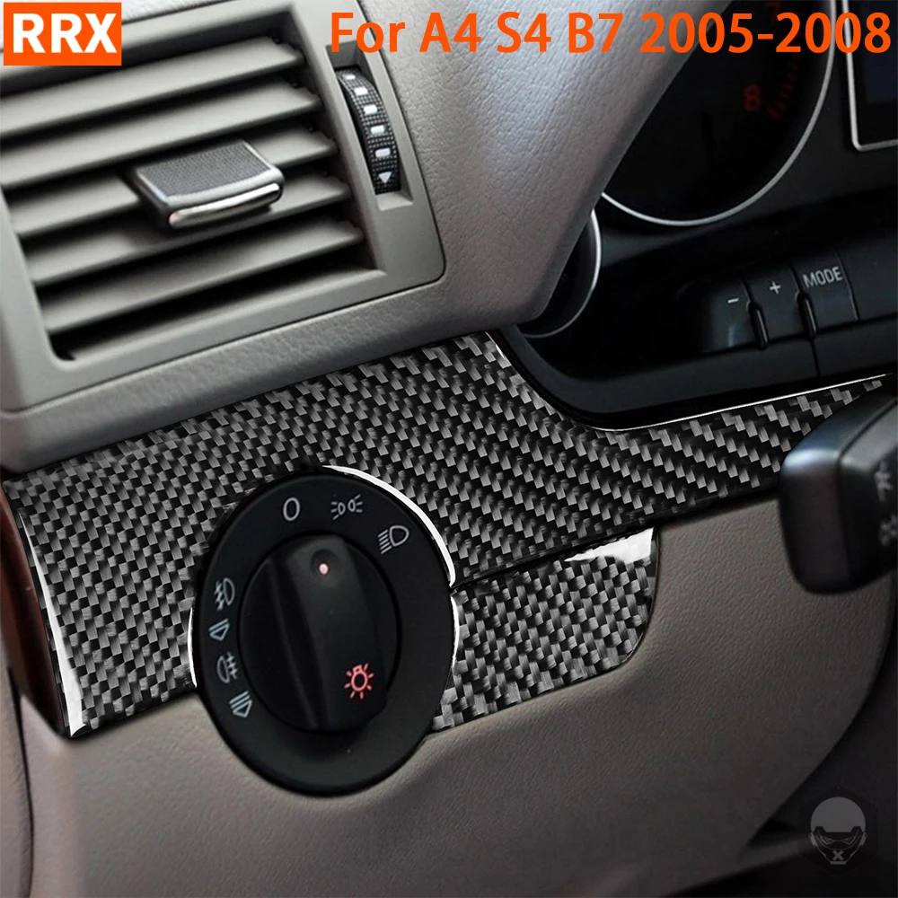 

Driving Side Dashboard Decoration Sticker Trim Cover For Audi A4 S4 B7 2005-2008 Real Carbon Fiber Sticker Car Accessories