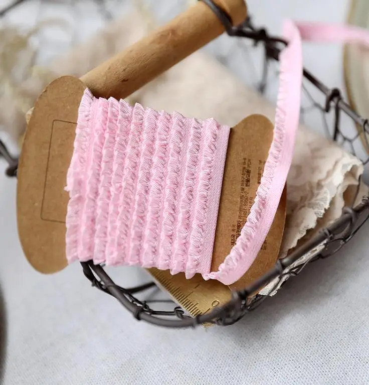 5 метров 2020 розовая кружевная лента с оборками для костюма косплея декоративная