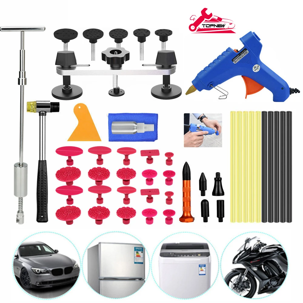 

Car Body Paintless Repair Removal Tools Automotive Dent Silde Hammer Glue Puller Repair Starter Set Kits for Car Hail Damage