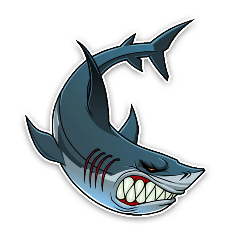 

Уникальная яркая белая акула яркого цвета Модная Изысканная водостойкая наклейка высокого качества
