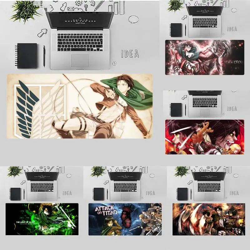 

Attack On Titan cute anime Gamer Speed Mice Retail Small Rubber Mousepad Desk gamer Large Mouse pad Mats Non-slip Laptop Cushion