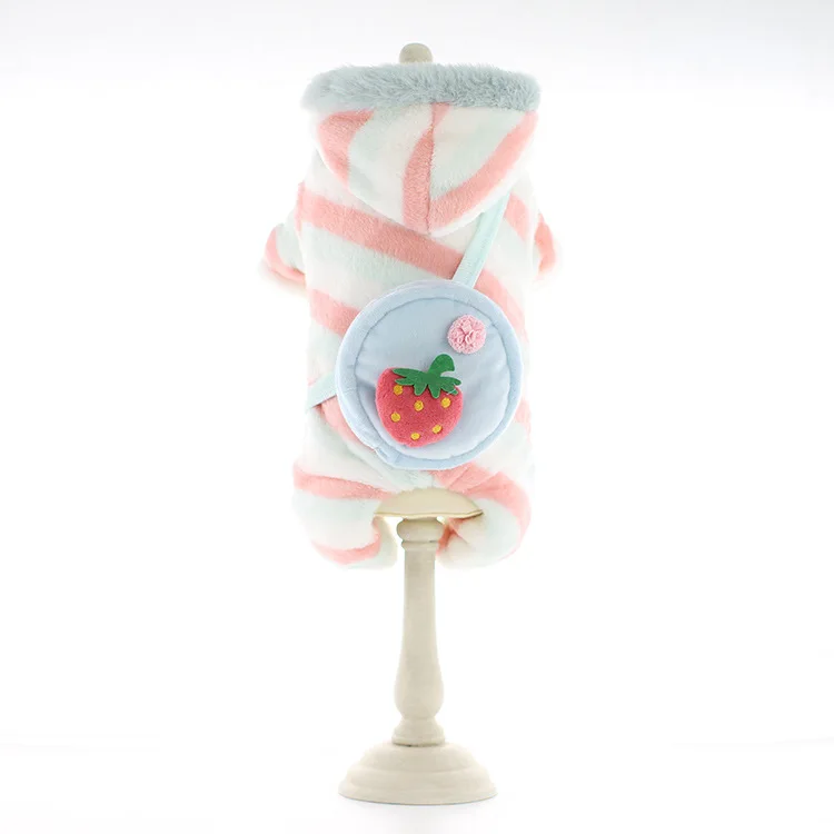 Розовая теплая одежда для собак размеры Xs xl с четырьмя ножками осени и зимы