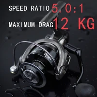 12kg drag metal fishing reel 5 01 speed ratio spinning wheel freshwater sea lure fishing 81bb