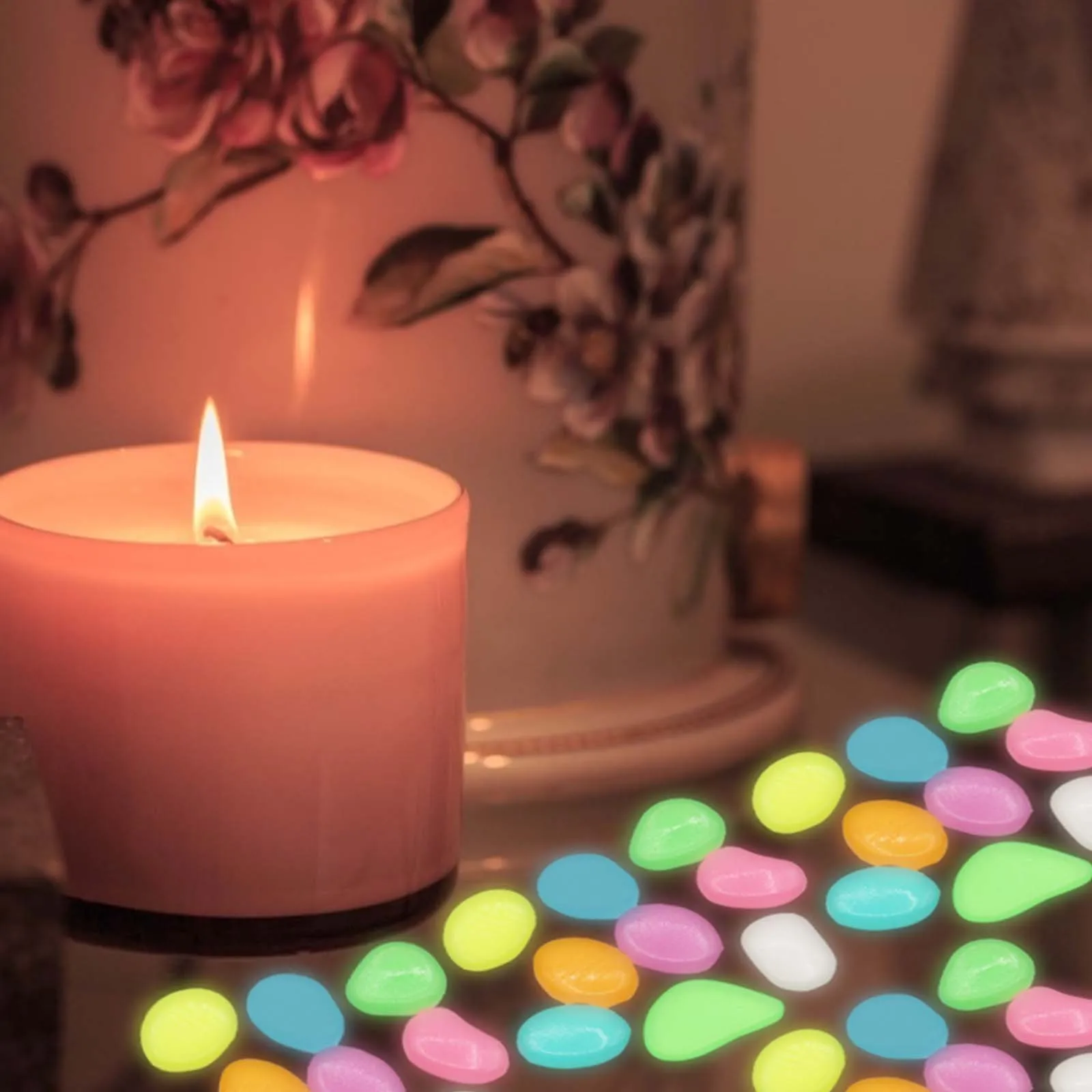 100 шт. сад светится в темноте светящаяся галька для дорожек растения аквариумные