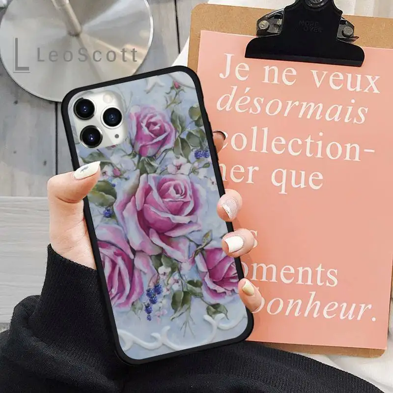 

Flower Emboss Phone Case for iPhone 11 12 pro XS MAX 8 7 6 6S Plus X 5S SE 2020 XR