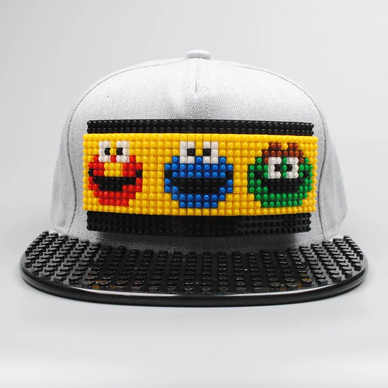 Новые головоломки игры блоки DIY лего бейсбольная шляпа Боб Марли пиксели супергерой папа шапки Snapback кепки для мужчин и женщин Съемный - Цвет: Street2