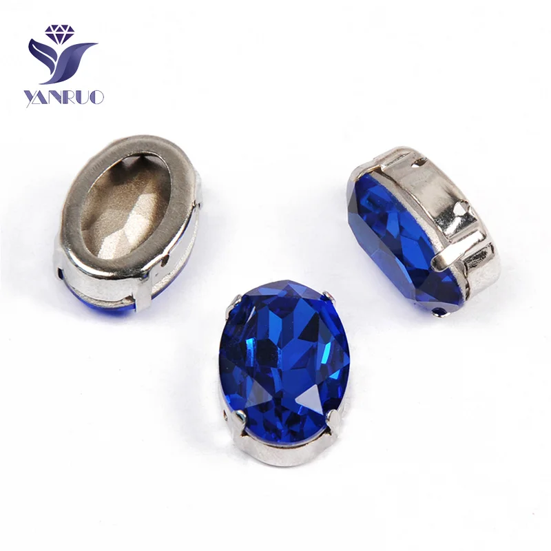 Capri Blue Yanruo 4120 Овальный заостренный назад пришить стразы стеклянные изделия ручной работы камни страз стразы для поделок ювелирных изделий - Цвет: Capri Blue