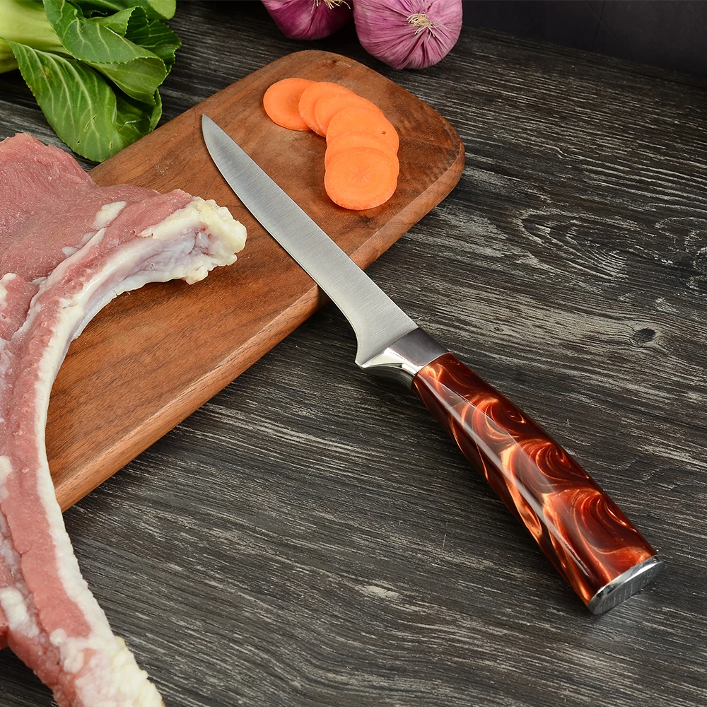 

10pcs Japanese Style Stainless Steel Kitchen Knives Set Resin handle Cooking Knife Kitchen Steak Meat Fish Filleting Chef Slicer