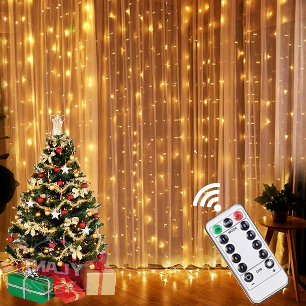 

YLT 3 м USB Рождественская гирлянда-занавеска, светодиодсветильник гирлянда, светильник ственское украшение, Рождественское украшение, улична...