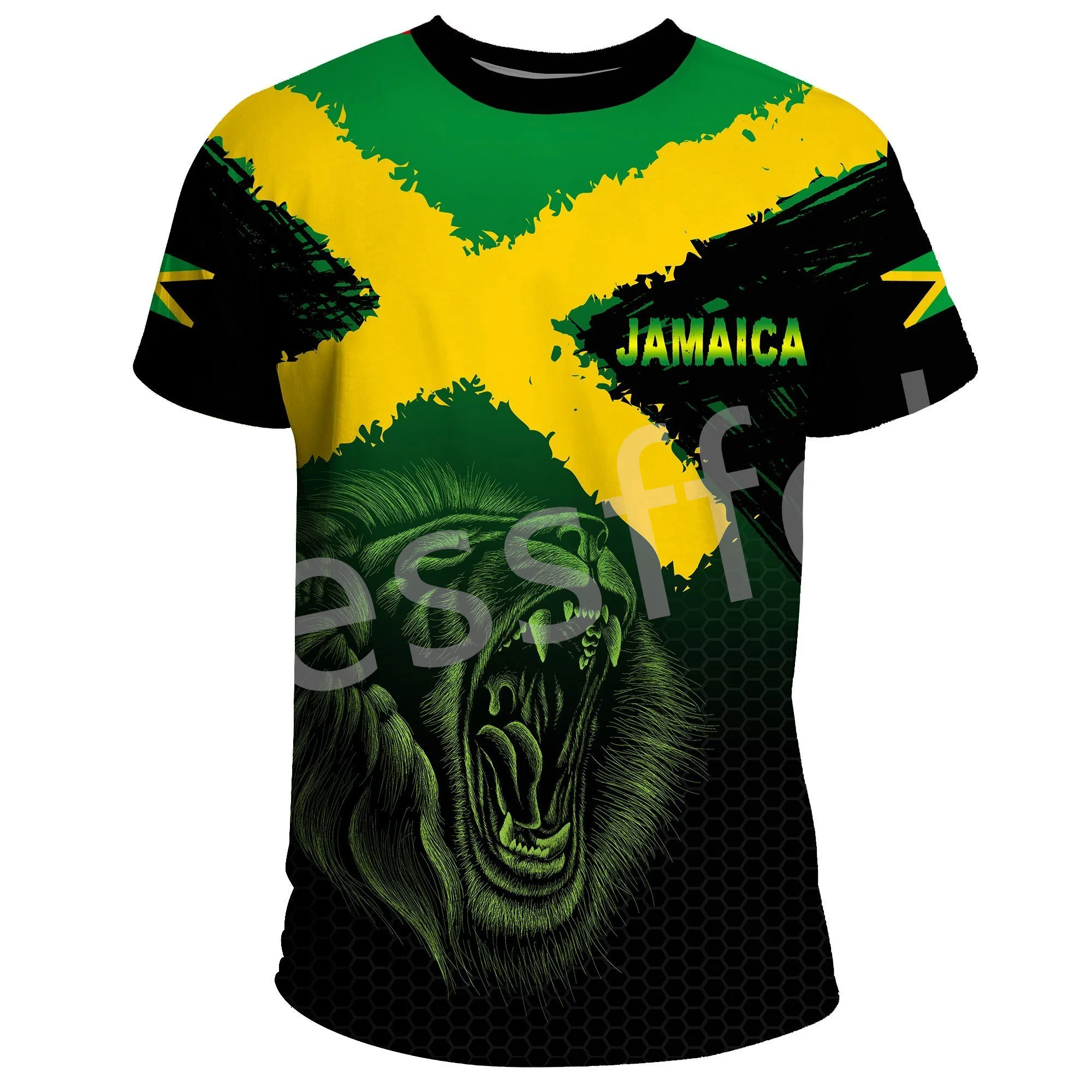

Tessffel Country Flag Jamaica Lion Emblem Summer NewFashion 3DPrint T Men/Women Funny Casual Short Sleeve T-Shirts Streetwear B6
