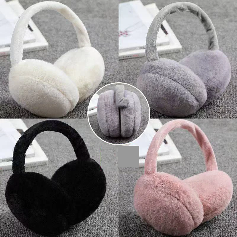 

Складные эластичные мягкие наушники для женщин и мужчин, теплые милые модные бархатные наушники, зимние женские наушники для защиты от холода