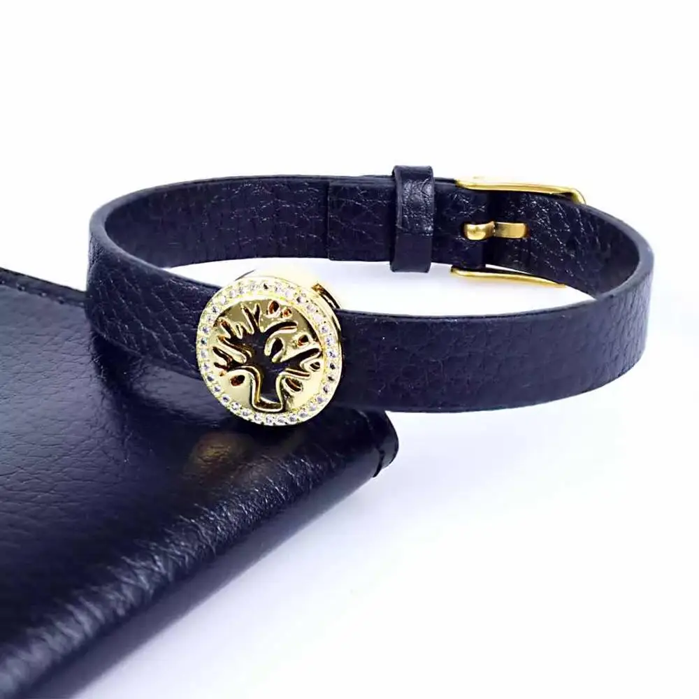 Браслет с шармами Древо жизни для мужчин и женщин регулируемый кожаный браслет