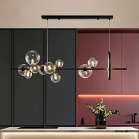 modern metal light chandelier clear glass bubbles pendant lamp g9 sockets light fixture used in living rooms bedrooms kitchen