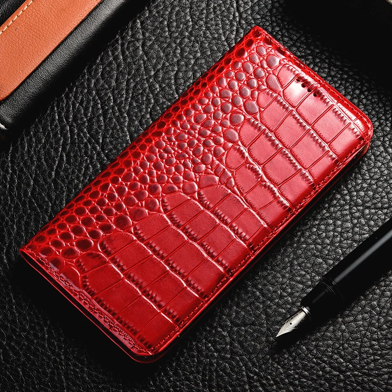 Red Роскошный чехол-книжка из натуральной крокодиловой кожи для Wiko U Feel Upulse Harry 2 Freddy Rainbow Kenny Prime Lite Go - Цвет: Red
