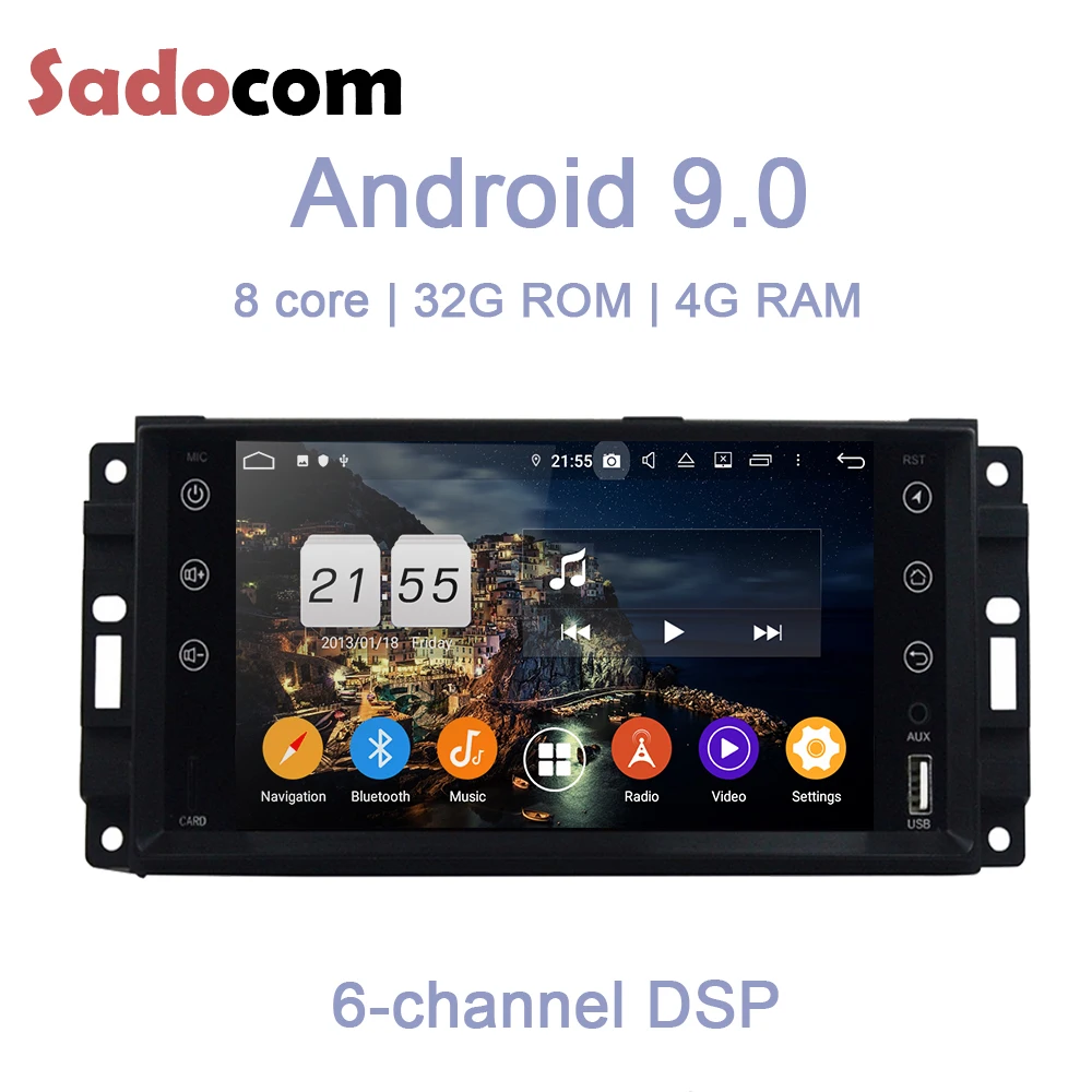 7 &quotHD Android 9 0 для Jeep Sebring Cherokee Compass Wrangler Commander 4 Гб RAM 32 ГБ Автомобильный dvd плеер GPS