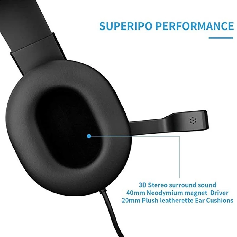 

Stereo Gaming Headset for PS4 PC 3.5mm Wired Over-Head Gamer Headphone with Microphone Volume Control Game Earphone Laptop