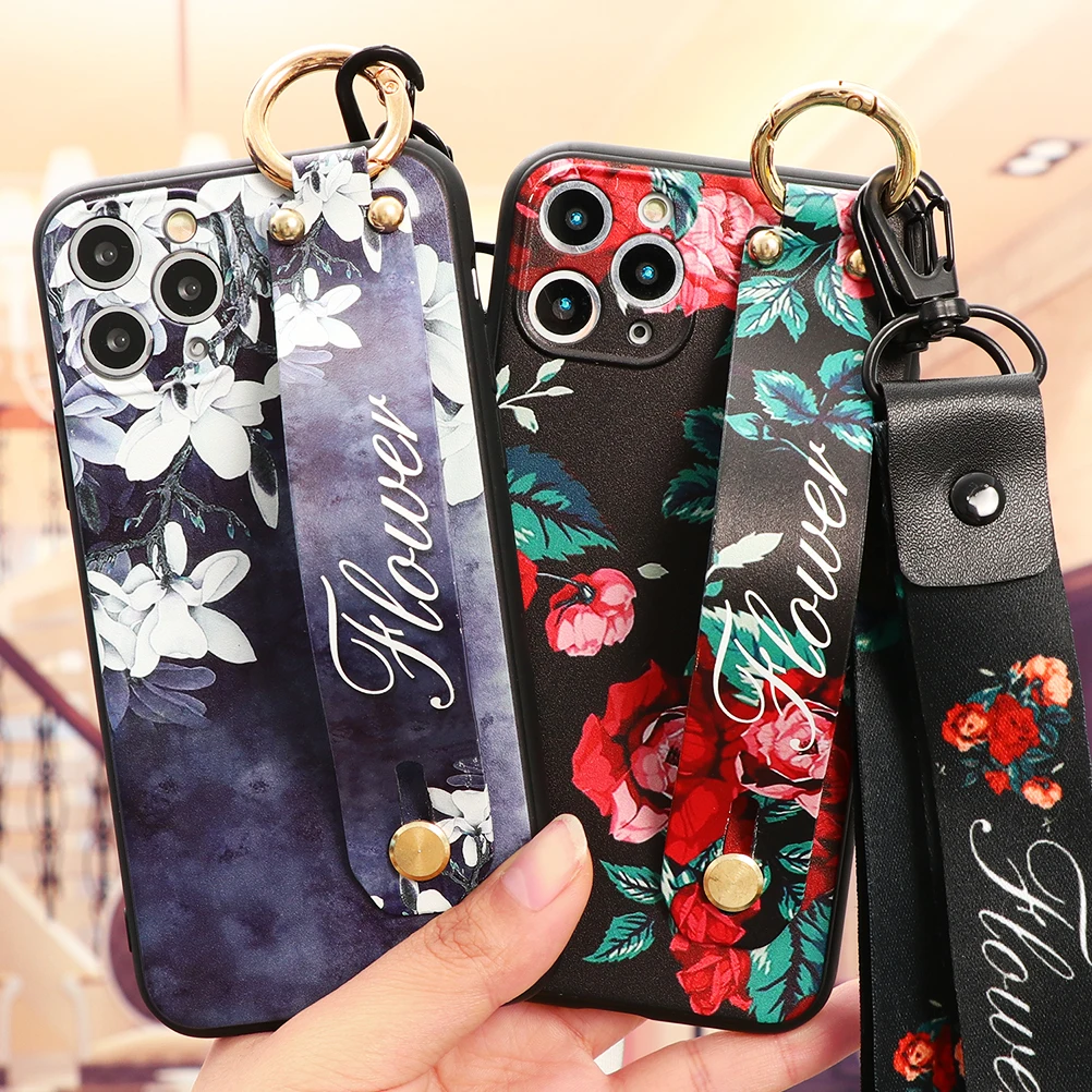 Чехол с ремешком на запястье для iPhone 12 mini 11 11Pro SE 2020 7 8 Plus 6 6s 5 Pro X XR XS Max|Бамперы| |