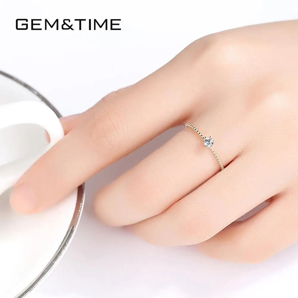 Gem&Time, простые классические ювелирные изделия из чистого золота, 14 к золотые кольца для женщин, Свадебные обручальные ювелирные изделия, Anel De Ouro Pur Au585, подарки R14139