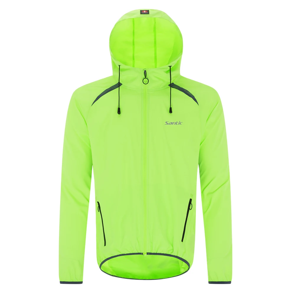 Мужская ветрозащитная велосипедная куртка Santic дышащая Светоотражающая одежда