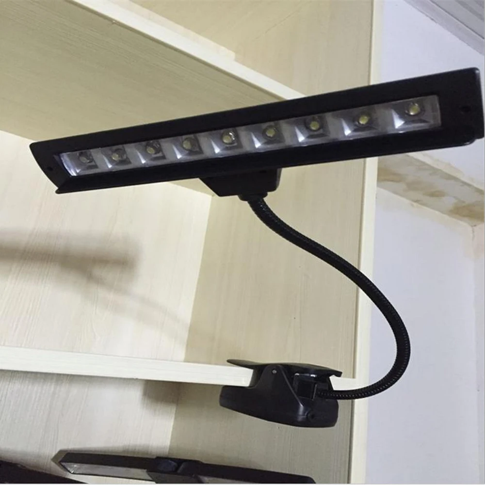 

Adjustable 9 LEDs Reading Lamp Reading Light Desk Clip Lamp for Piano music score stand Book Reading Flexible Desk Lamp Black