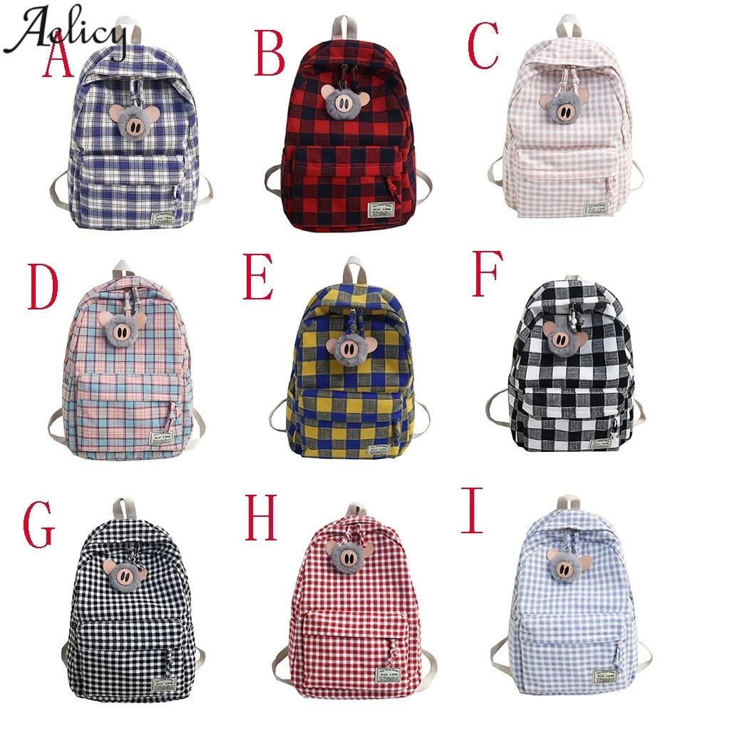 Aelicy Женская модная клетчатая Милая холщовая Повседневная Дорожная сумка на