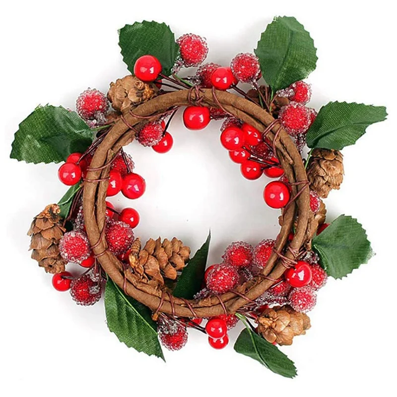 Рождественские кольца свечи с красными бусинами в 4 упаковках подсвечник для