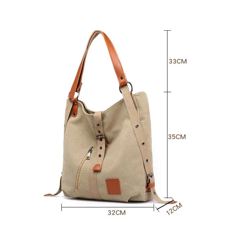 

Women Shoulder Canvas Bags Multifunction Women Back Pack Students School Travel Bags Casual Large Capacity Shoulder Bag Handbag