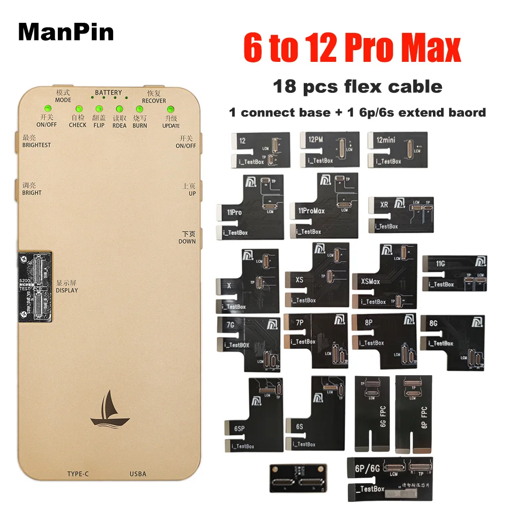 ЖК экран тестер для iPhone 12 11Pro MAX XS XR 8 7 6S DL S200 программатор датчик внешнего