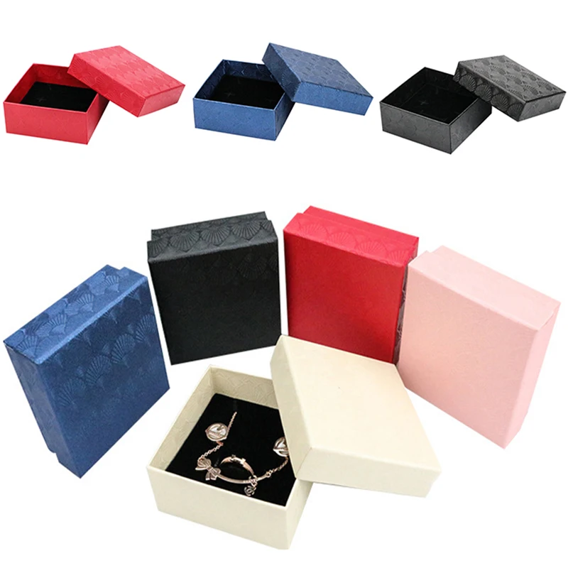 

Square Jewelry Box Ring Necklace Earring Bracelet Wedding Date Jewelry organizer Delicate Solid Color jewellery box Wholesale