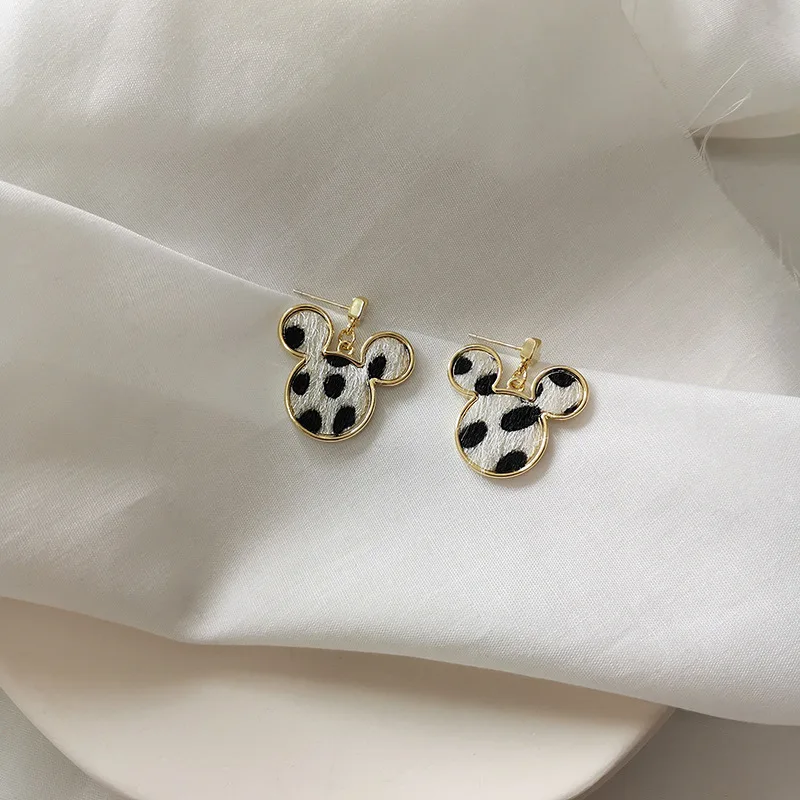 

Cute Mouse Earrings Stud Leopard Print Spot Bear 2022 New Winter Accessories Wholesale Charm Wedding Jewelry For Women