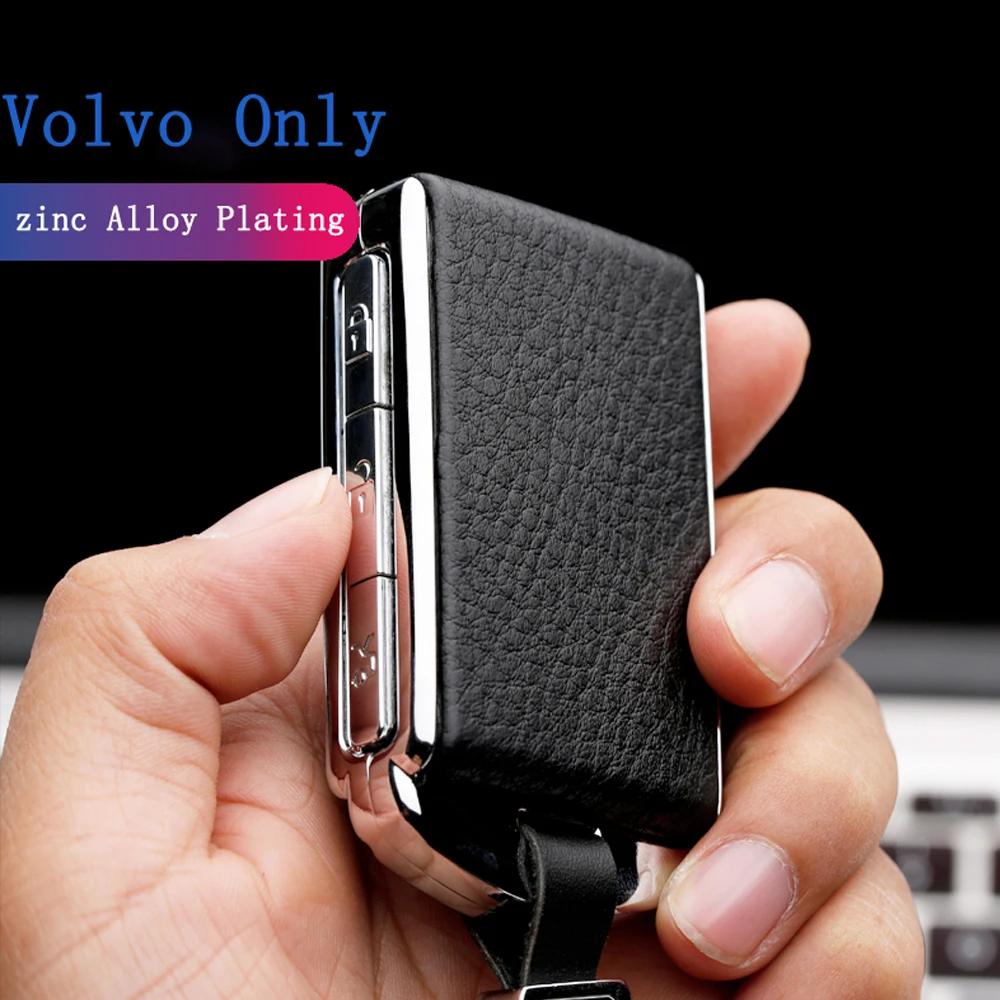 Брелок для ключей из натуральной кожи оцинкованного сплава автомобиля volvo xc90 2017
