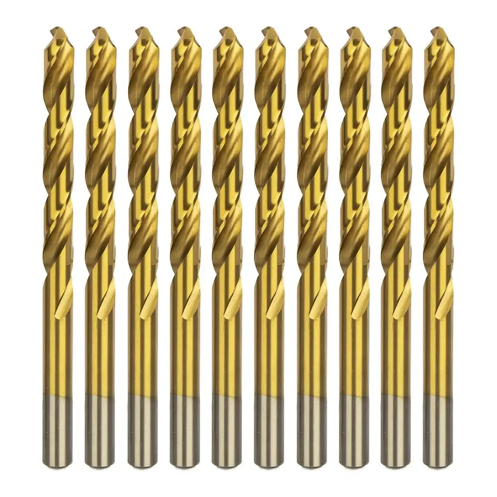

10 шт./корт. Высокоскоростное стальное спиральное сверло, набор стандартных бит для электрической ручной дрели