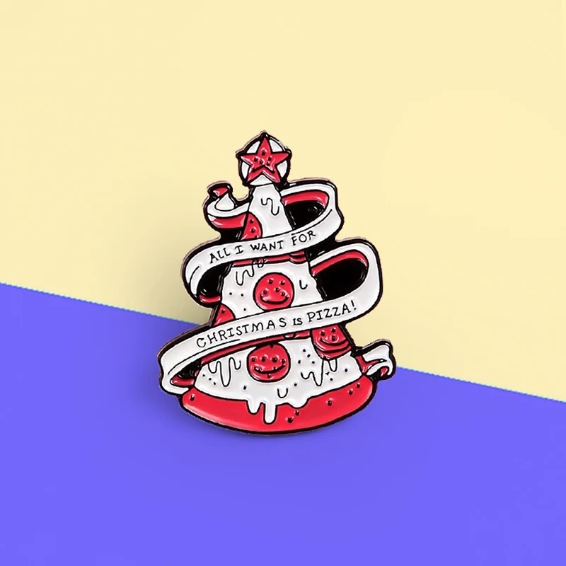Забавная эмалированная брошь в виде пиццы на рождественскую елку все что я хочу