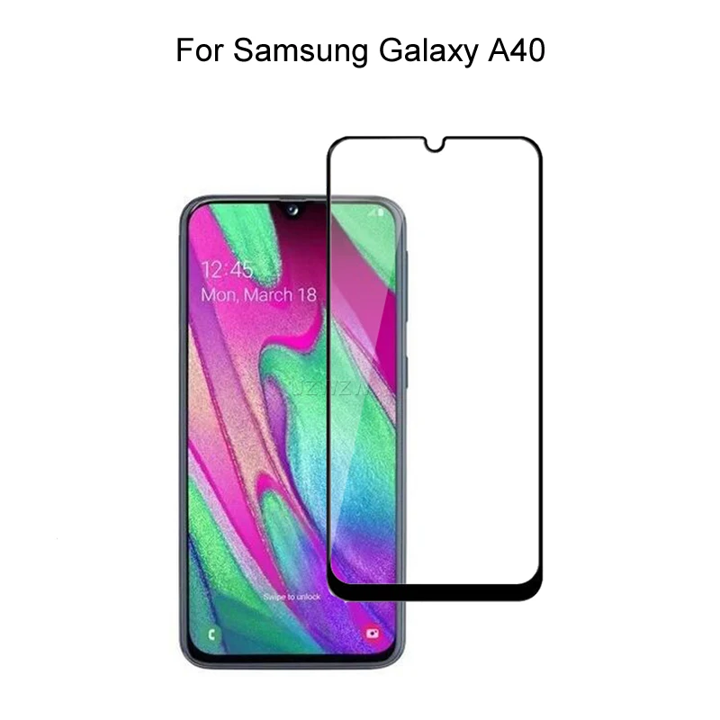 Закаленное стекло для Samsung Galaxy A40 полное покрытие 0 26 мм защитное закаленное