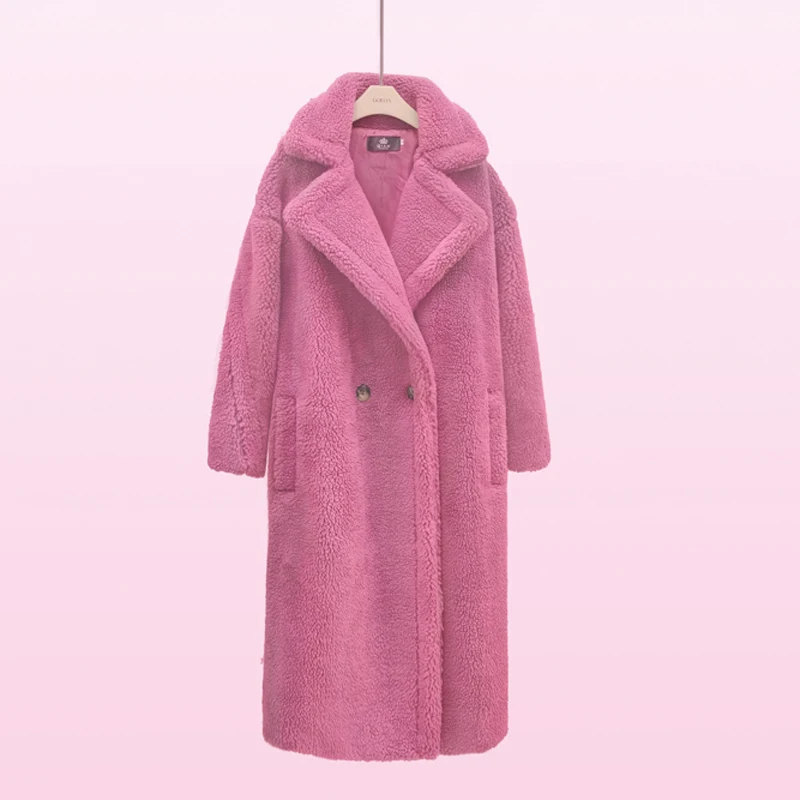 new women fashion faxu fur coat long coat oversized design warm protected